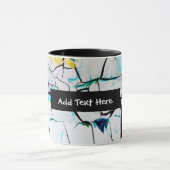 抽象芸術クラック（緑の黄色の青） マグカップ (中央)