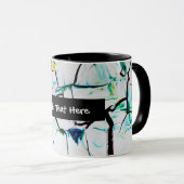 抽象芸術クラック（緑の黄色の青） マグカップ (正面右)