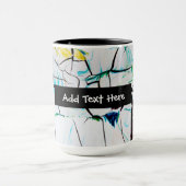 抽象芸術クラック(緑の黄色の青) マグカップ (中央)