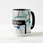 抽象芸術クラック(緑の黄色の青) マグカップ (正面右)