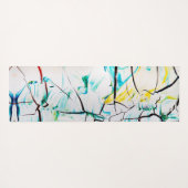 抽象芸術クラック（緑の黄色の青） ヨガマット (裏面(横))