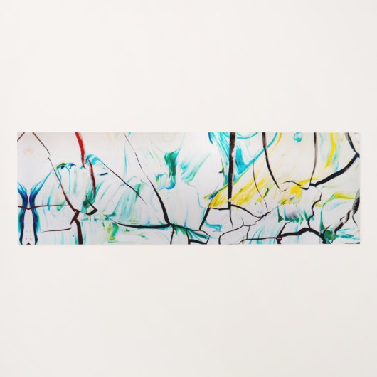 抽象芸術クラック（緑の黄色の青） ヨガマット (裏面(横))