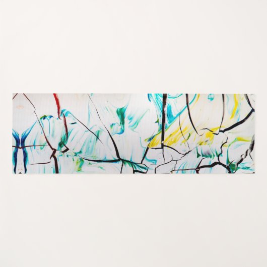 抽象芸術クラック（緑の黄色の青） ヨガマット (正面(横))