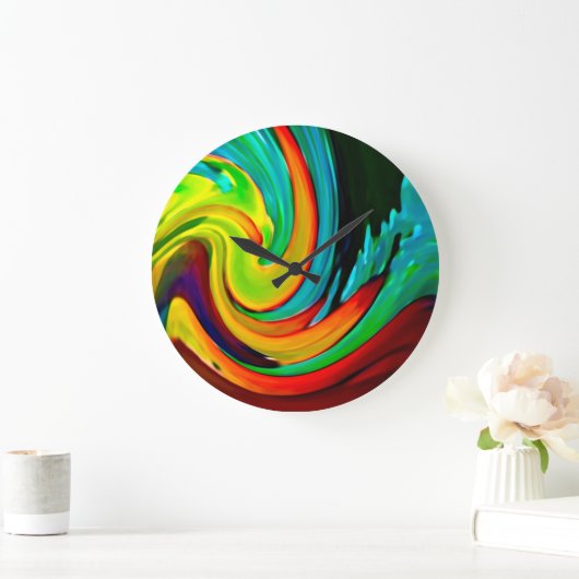 抽象芸術クラッシングウェーブビーチハウス ラージ壁時計 (ホーム)