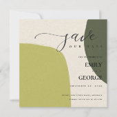 抽象芸術クラフトシック石灰グリーンセーブ日付カード サンキューカード (正面)