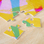 抽象芸術クリエイティブスケッチ、カラフルの背景。 ジグソーパズル (側面)