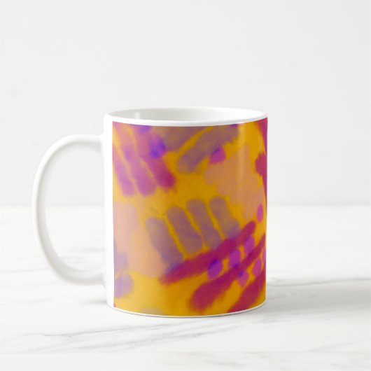 抽象芸術クリエイティブスケッチ。秋色背景 コーヒーマグカップ (左)