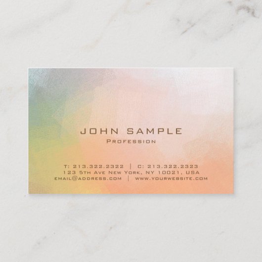 抽象芸術クリエイティブデザインプレーンマットラグジュアリー 名刺 (裏面)