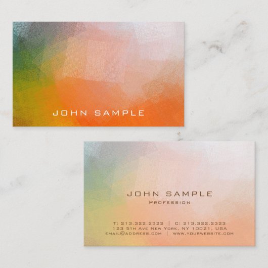 抽象芸術クリエイティブデザインプレーンマットラグジュアリー 名刺 (正面/裏面)