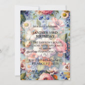 抽象芸術クリエイティブフラワーアートバースデーパーティー 招待状 (正面)