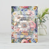 抽象芸術クリエイティブフラワーアートバースデーパーティー 招待状 (スタンド正面)