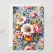 抽象芸術クリエイティブフラワーアートバースデーパーティー 招待状 (裏面)