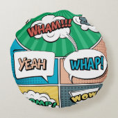 抽象芸術クリエイティブ概念漫画ポップ・アートのアートスタイルブラン ラウンドクッション (裏面)