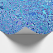 抽象芸術クリスタルターコイズとブルー ラッピングペーパー (角)