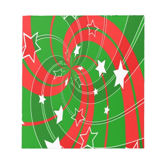 抽象芸術クリスマスクリスマスパターン ノートパッド (正面)