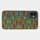 抽象芸術クリスマススターズパターンレッドブルーグリーン Case-Mate iPhoneケース (裏面(横))