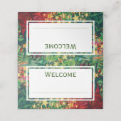 抽象芸術クリスマススターズレッドグリーンカスタム金ゴールド プレイスカード (外部開封)