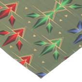 抽象芸術クリスマススターズ緑、赤、青 ミディアムテーブルランナー (コーナー)