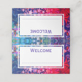 抽象芸術クリスマススターパープルレッドカスタム薄紫 プレイスカード (外部開封)