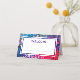 抽象芸術クリスマススターパープルレッドカスタム薄紫 プレイスカード