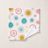 抽象芸術クリスマススノーフレーク・パターン バスタオルセット (ウォッシュタオル)