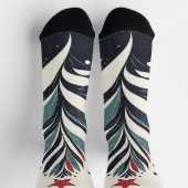 抽象芸術クリスマスツリーと赤い星 ソックス