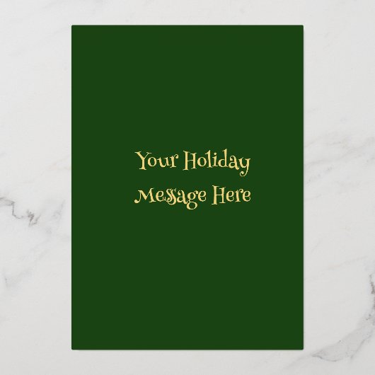 抽象芸術クリスマスツリーイラストレーションゴールドフォイル 箔シーズンカード (裏面)