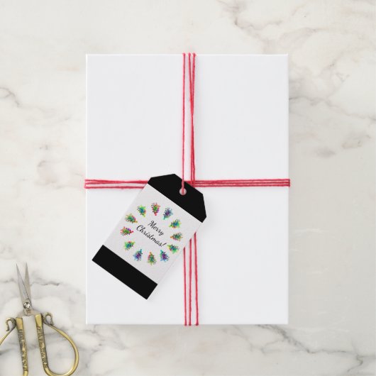 抽象芸術クリスマスツリーギフトラベル。 ギフトタグ (より糸付き)