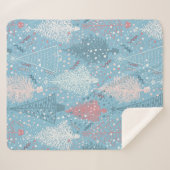 抽象芸術クリスマスツリーズパターン2シェルパブランケット シェルパブランケット (正面(横))