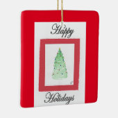 抽象芸術クリスマスツリーハッピーホリデー セラミックオーナメント (右)