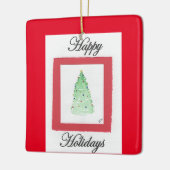 抽象芸術クリスマスツリーハッピーホリデー セラミックオーナメント (左)