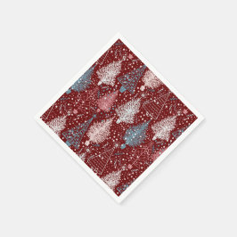 抽象芸術クリスマスツリーパターン3 スタンダードカクテルナプキン