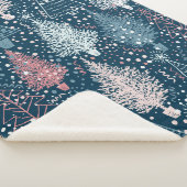 抽象芸術クリスマスツリーパターン シェルパブランケット (3/4)