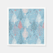 抽象芸術クリスマスツリーパターン スタンダードカクテルナプキン (正面)