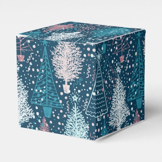 抽象芸術クリスマスツリーパターン フェイバーボックス (正面サイド)