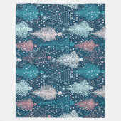 抽象芸術クリスマスツリーパターン フリースブランケット (正面)