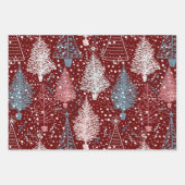 抽象芸術クリスマスツリーパターン ラッピングペーパーシート (正面)