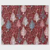 抽象芸術クリスマスツリーパターン ラッピングペーパー (フラット)