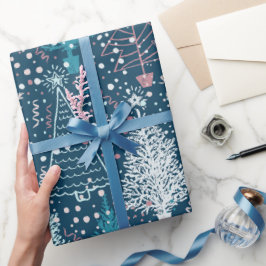 抽象芸術クリスマスツリーパターン ラッピングペーパー