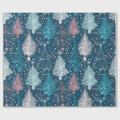 抽象芸術クリスマスツリーパターン ラッピングペーパー (フラット)