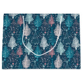 抽象芸術クリスマスツリーパターン ラージペーパーバッグ (正面)