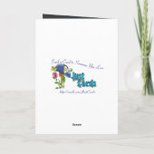 抽象芸術クリスマスツリーブルークリスモダンマスカード シーズンカード (裏面)