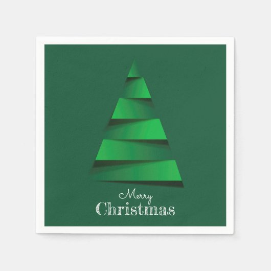 抽象芸術クリスマスツリーホリデーパーティー スタンダードカクテルナプキン (正面)
