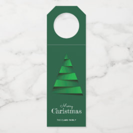 抽象芸術クリスマスツリーホリデーパーティー ボトルネックタグ
