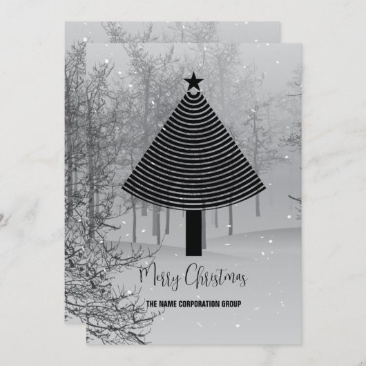 抽象芸術クリスマスツリー事業招待状 招待状 (正面/裏面)