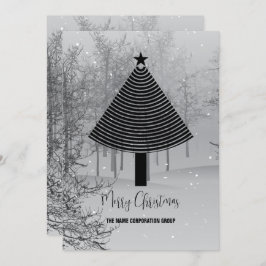 抽象芸術クリスマスツリー事業招待状 招待状