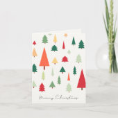 抽象芸術クリスマスツリー北欧メリークリスマス シーズンカード (正面)