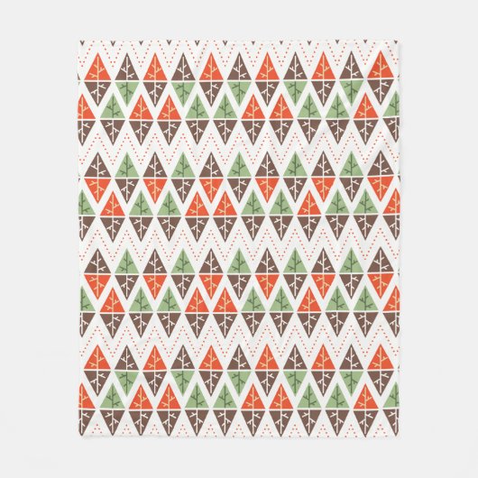 抽象芸術クリスマスツリー幾何学休日パターン フリースブランケット (正面)