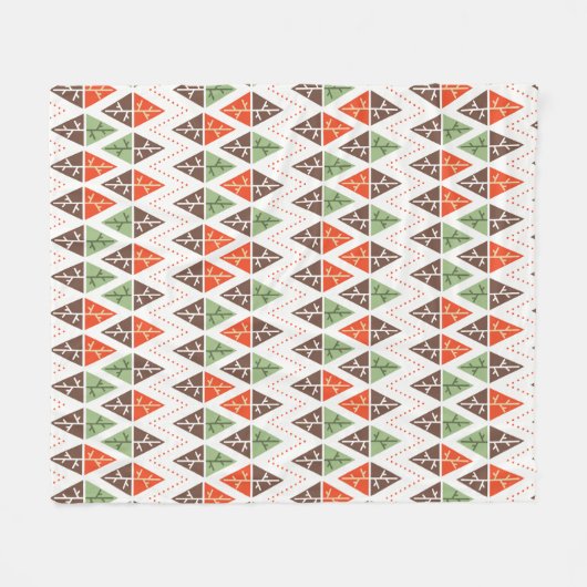 抽象芸術クリスマスツリー幾何学休日パターン フリースブランケット (正面(横))