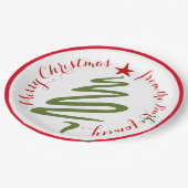 抽象芸術クリスマスツリー紙プレート ペーパープレート (アングル)